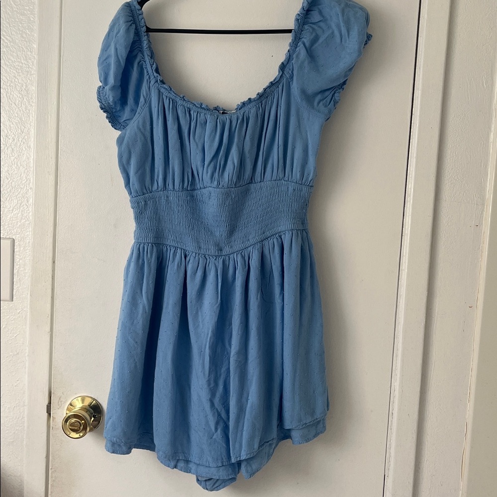 Hollister Light Blue Ruffled Top